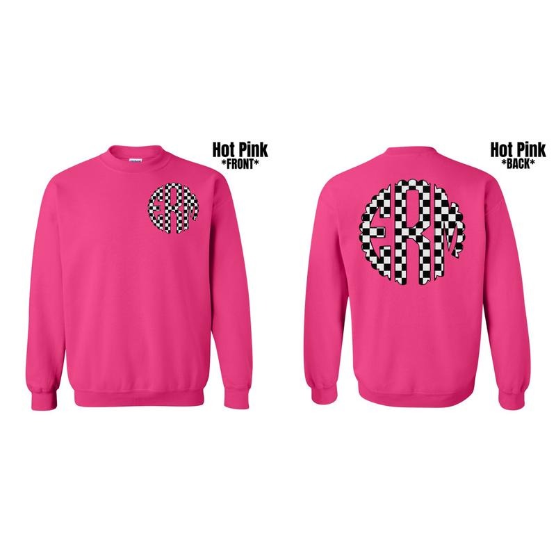 Double Monogram Black Checkered Sweatshirt 'NLB' T-Shirts, Hoodie | PureTeeCo.com