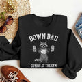 Down Bad Crying At The Gym Racoon Meme Hoodie, Funny Workout Gym T-shirt Weightlifting, Women Down bad Crying Sweatshirt,...