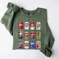 Dr. Pepper Sweatshirt, Soda Can Collection Sweatshirt, Vintage Aesthetic Crewneck, Funny Graphic Pullover for Drink...