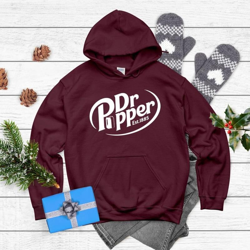 Dr Pepper Replica Hoodie, Soda Lover Hoodie, Dr Pepper Est.1885 Hoodie, Valentines Gifts, Gift For Her, Gift For Him...
