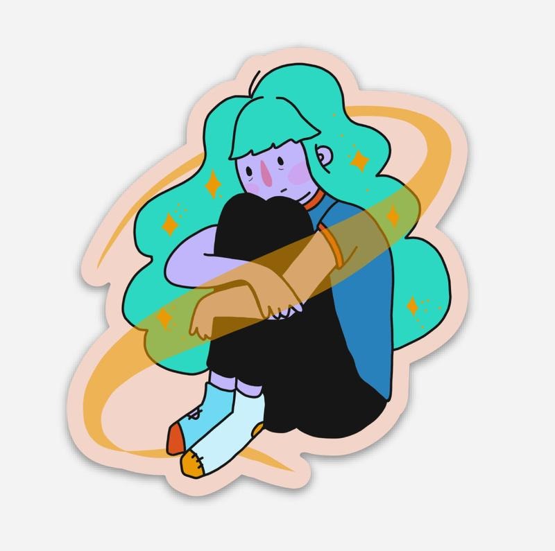 Dreaming Girl high quality vinyl sticker, 2.5" x 3" T-Shirts, Hoodie, Sweatshirt | PureTeeCo.com
