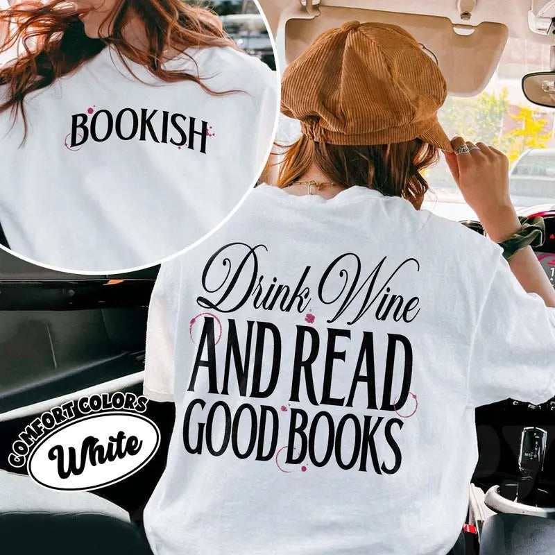 Drink Wine Read Books Born To Read Bookish Wine Gift For Her Bookworm Shirt Design Hoodie, Sweatshirt | PureTeeCo.com
