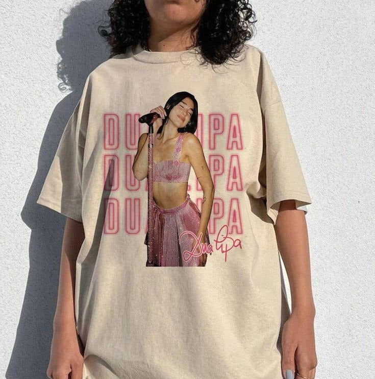 Dua Lipa Graphic T-Shirt, 90s Vintage Rap Hip Hop Merch Tee Hoodie, Sweatshirt | PureTeeCo.com
