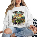 Ducks Bucks & Trucks Sweatshirt Hunting Duck Deer Hunt Retro T-Shirt Hoodie Hunting Season 2025 Unisex | PureTeeCo.com