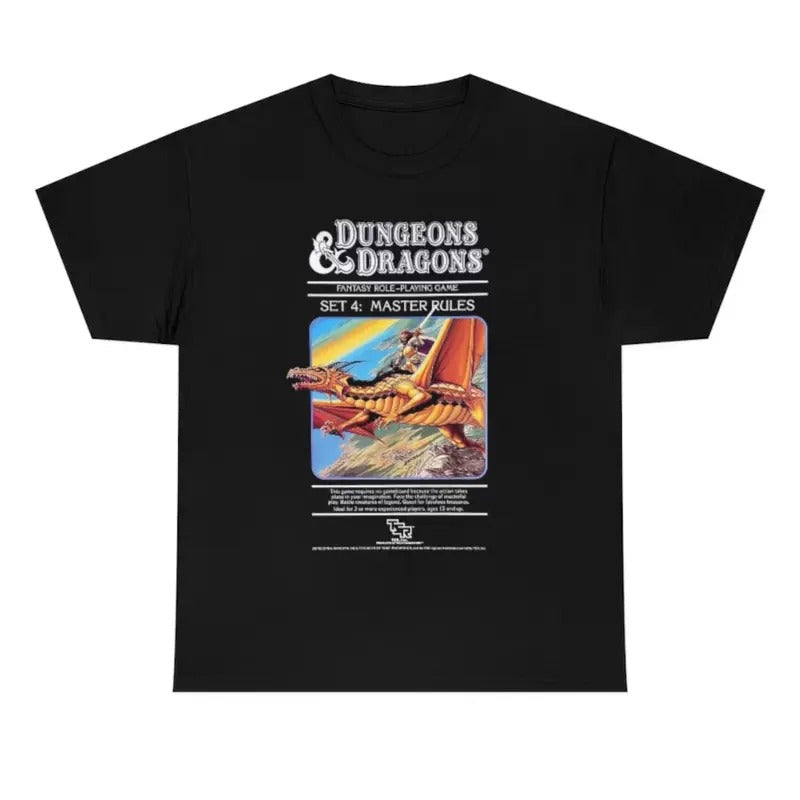 Dungeons and Dragons 90s Black Classic Rulebook T-Shirt Top Menswear Hoodie, Sweatshirt | PureTeeCo.com