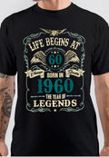 Life Begins At 60 1960 T-Shirt Hoodie, Sweatshirt | PureTeeCo.com