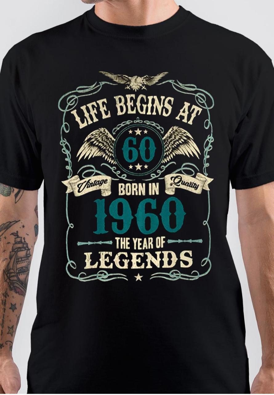 Life Begins At 60 1960 T-Shirt Hoodie, Sweatshirt | PureTeeCo.com