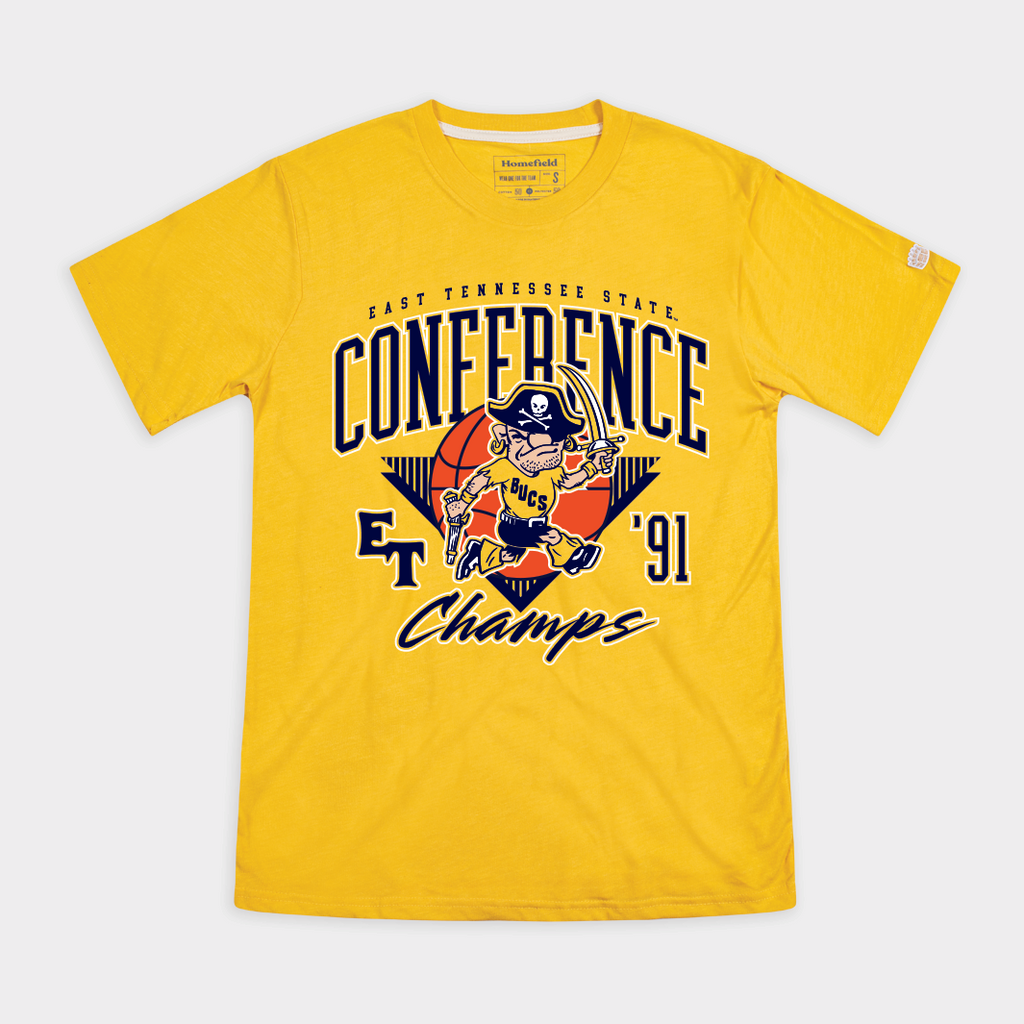 ETSU Bucs Basketball 1991 Conference Champs Tee Hoodie, Sweatshirt | PureTeeCo.com (Image 1)