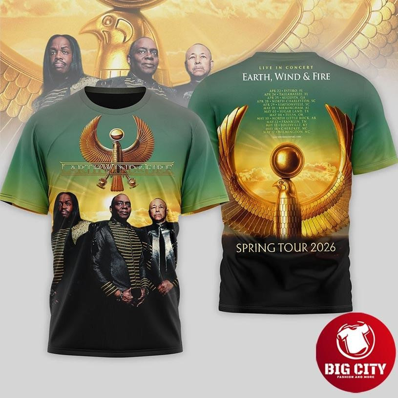 Earth Wind And Fire 2026 Tour Shirt Spring Tour Dates Two Sided Shirt