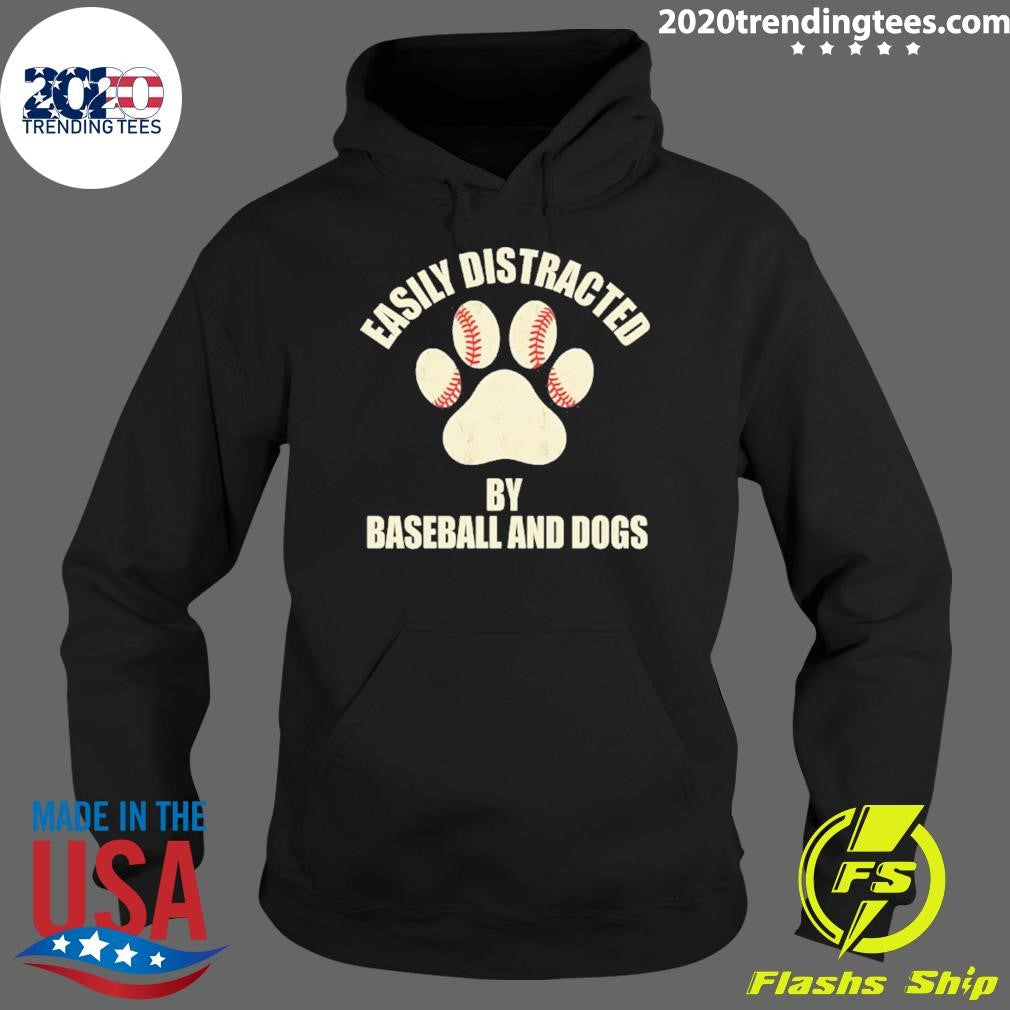 Easily Distracted By Baseball And Dogs Shirt
