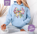 Easter Bow 1 Hoodie, Coquette Easter Women's Crewneck, Cute Religious Women's Hooded Sweater T-Shirts, Sweatshirt