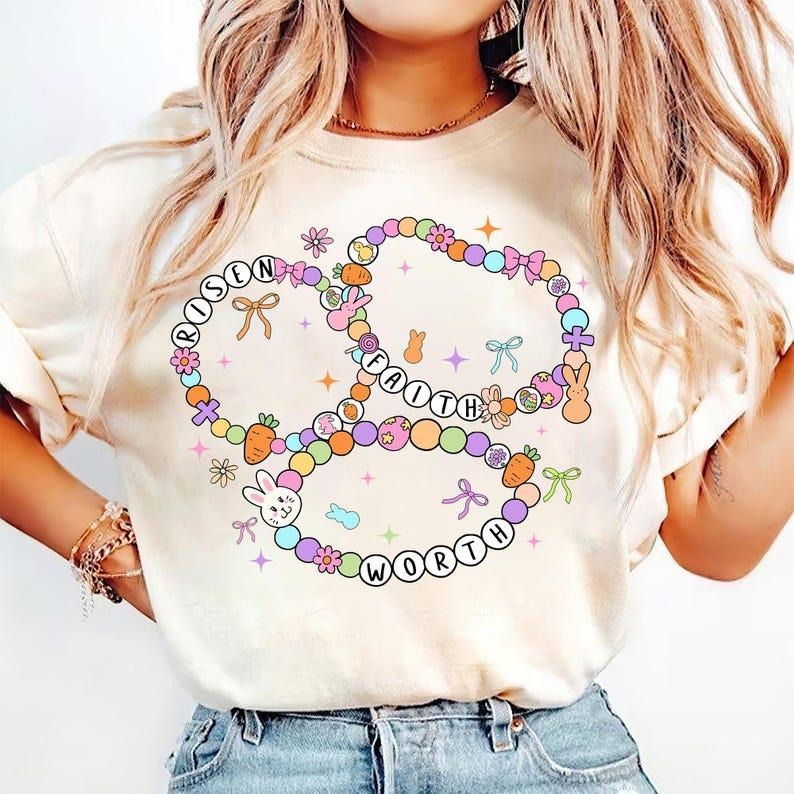 Easter Friendship T-shirt, He is Risen, Coquette, Worthy Bible Verse, Bunny Hoodie, Sweatshirt | PureTeeCo.com