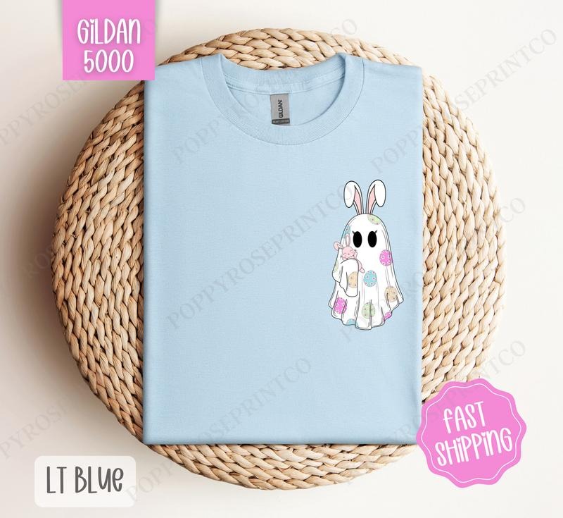 Easter Ghost Shirt Gildan, Women's Tee, Cute Easter Women's Tshirt Plus Sizes Hoodie, Sweatshirt | PureTeeCo.com