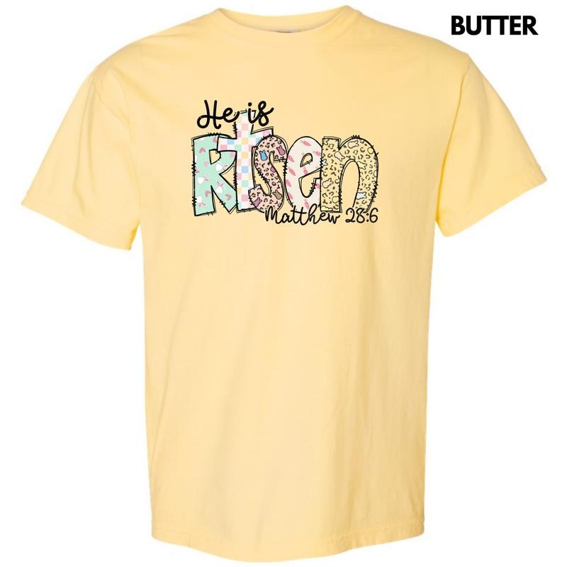 Easter He Is Risen Comfort Colors T-Shirt 'NLB' Hoodie, Sweatshirt | PureTeeCo.com