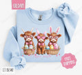 Easter Highland Cow Sweatshirt, Cute Easter Crewneck, Trendy Cow Women's Sweater, Gift for Her T-Shirts, Hoodie
