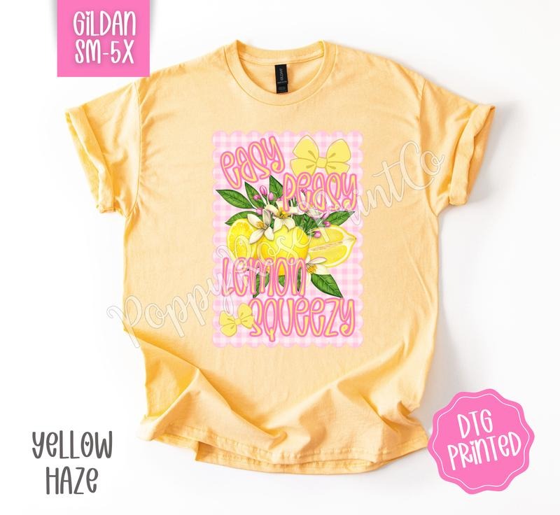 Easy Peasy Lemon Squeezy Gildan Shirt, Cute Fruit Tshirt, Trendy Summer Tee, Gift for Her Hoodie, Sweatshirt | PureTeeCo.com