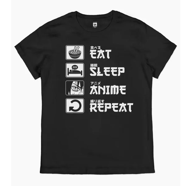 Eat Sleep Anime Repeat T-shirt Hoodie, Sweatshirt | PureTeeCo.com