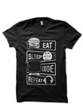 Eat Sleep Code Repeat Black T-Shirt Hoodie, Sweatshirt | PureTeeCo.com