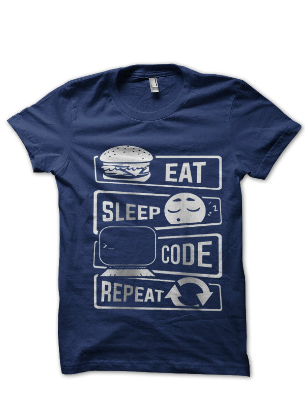 Eat Sleep Code Repeat T-Shirt Hoodie, Sweatshirt | PureTeeCo.com