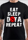 Eat Sleep Dota Repeat Black T-Shirt Hoodie, Sweatshirt | PureTeeCo.com