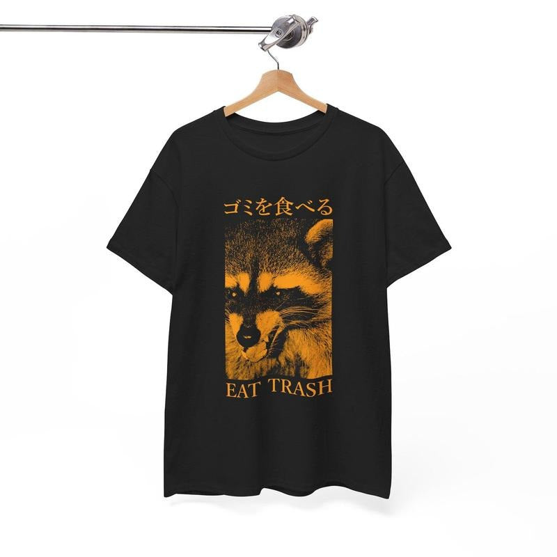 Eat Trash Japanese Vintage Raccoon T-Shirt Hoodie, Sweatshirt | PureTeeCo.com