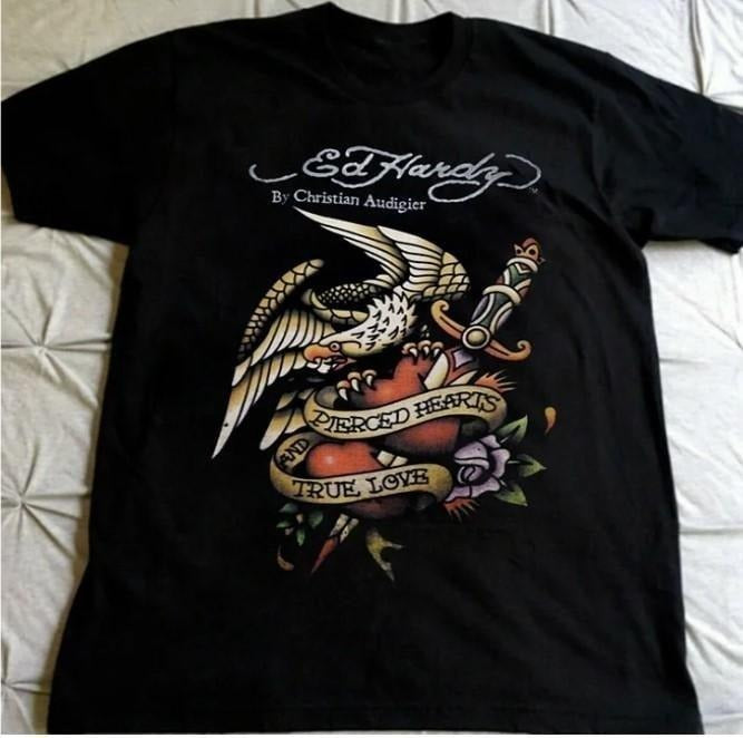 Ed Hardy Hearts Usa T Shirt Cotton Men Hoodie, Sweatshirt | PureTeeCo.com