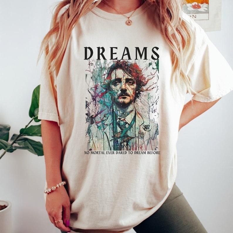 Edgar Allan Poe Dark Academia Shirt Poet Shirt Nevermore Literary Shirt Edgar Allan Poe Gifts Raven Shirt Bookish...