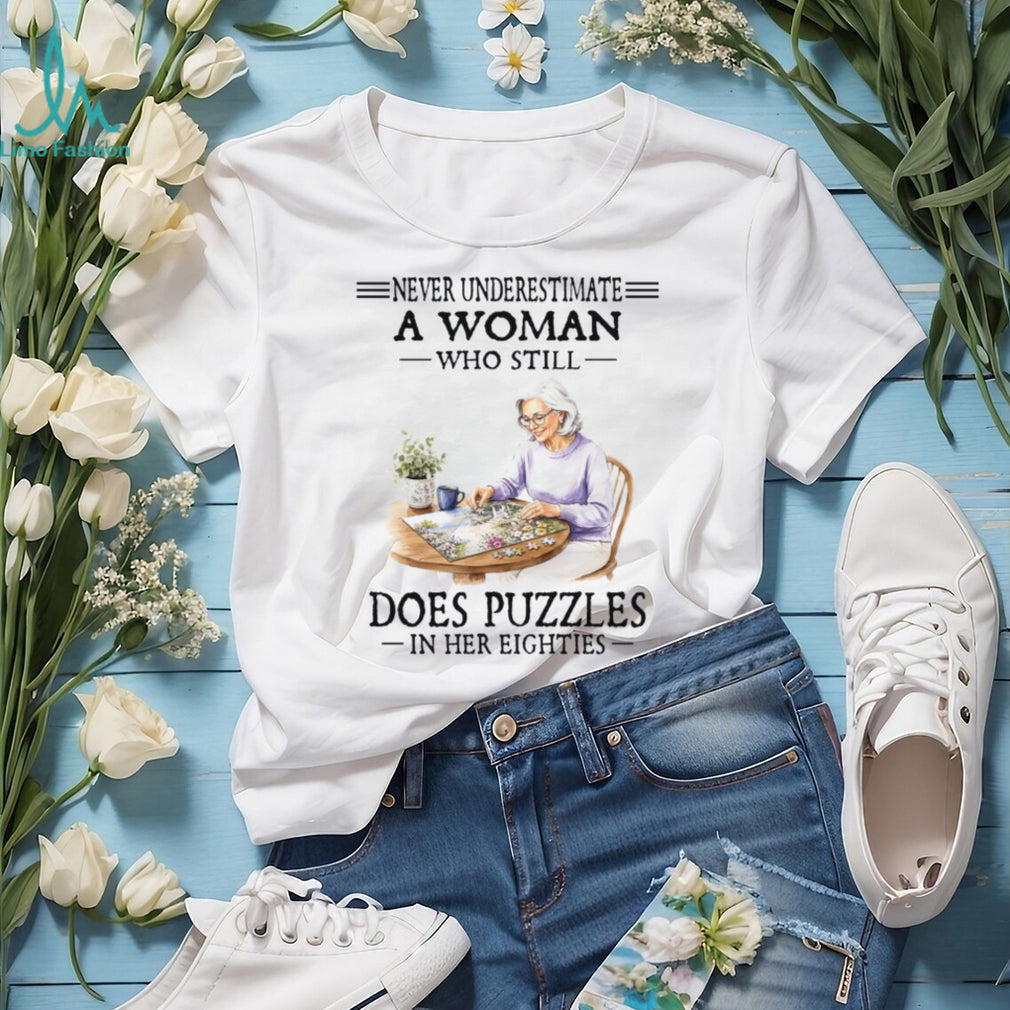 Elderly Woman Does Puzzles In Her Eighties Shirt