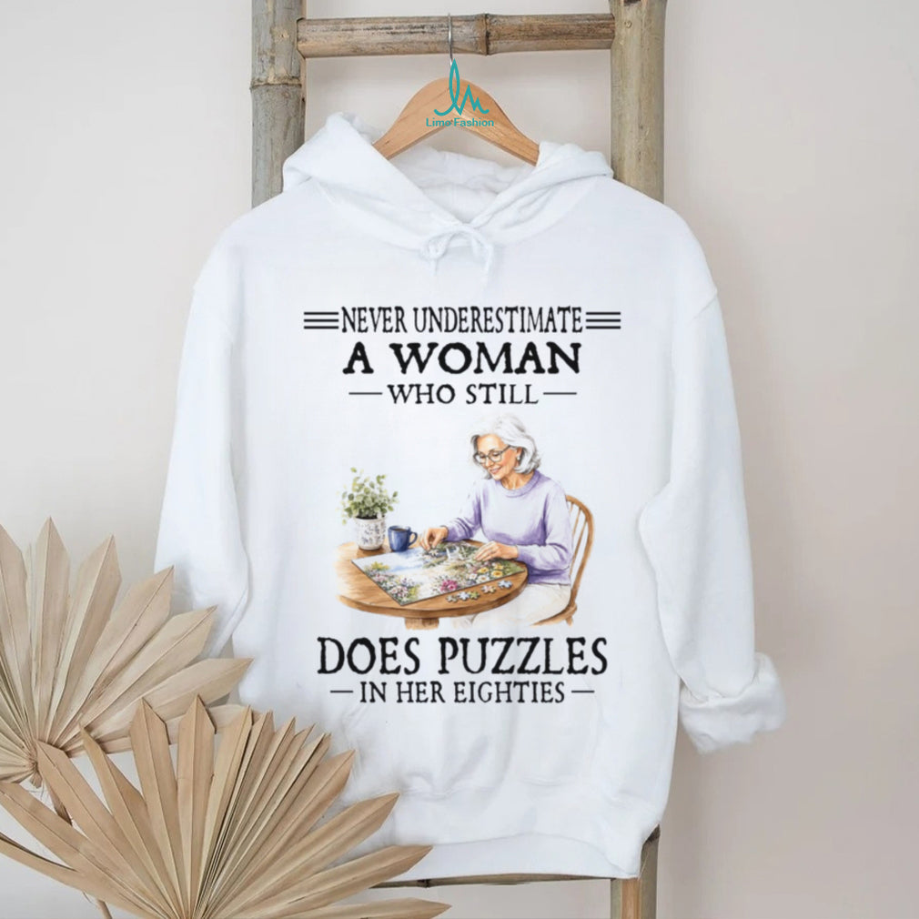 Elderly Woman Does Puzzles In Her Eighties Shirt