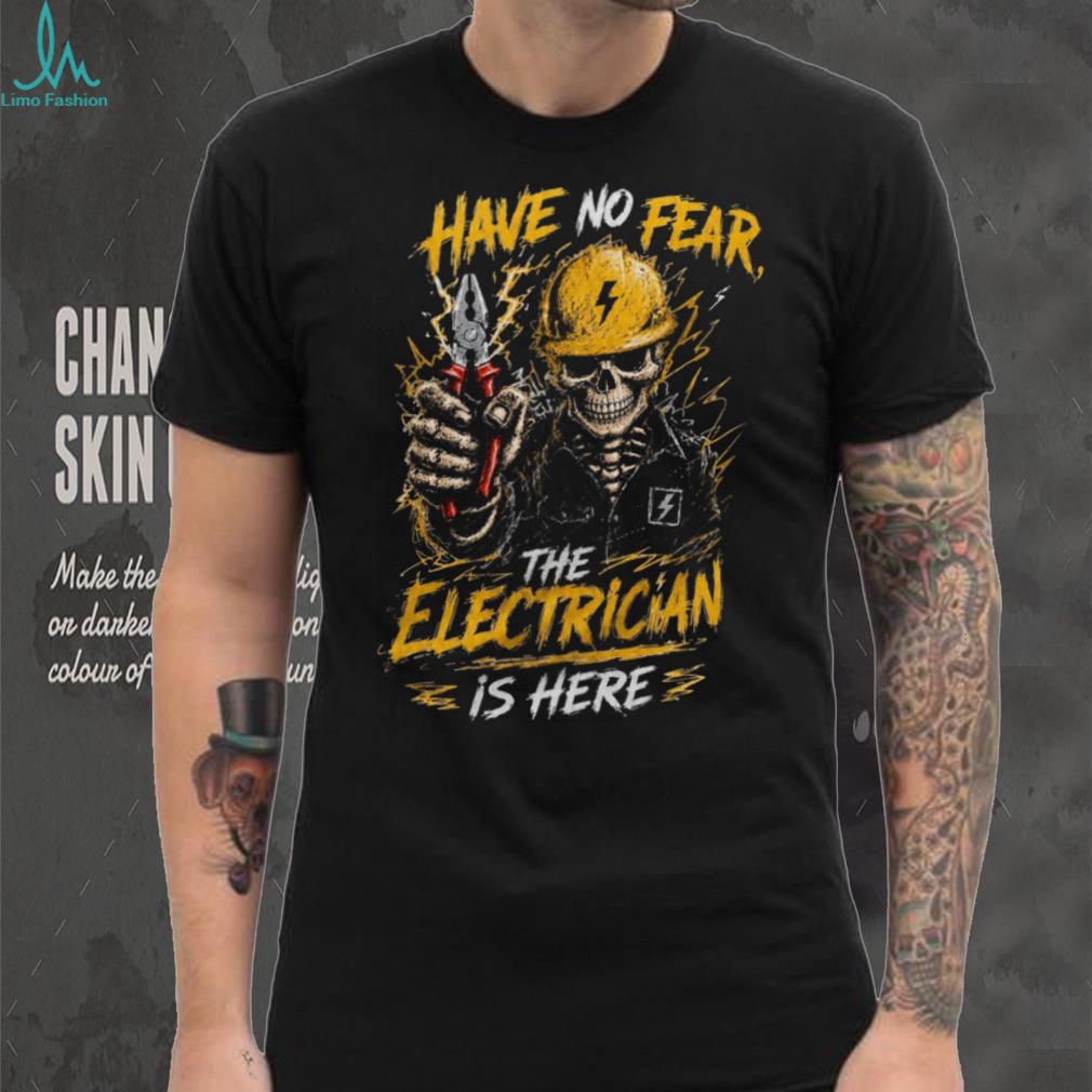 Electrician Have No Fear Pliers Lightning Skull Shirt