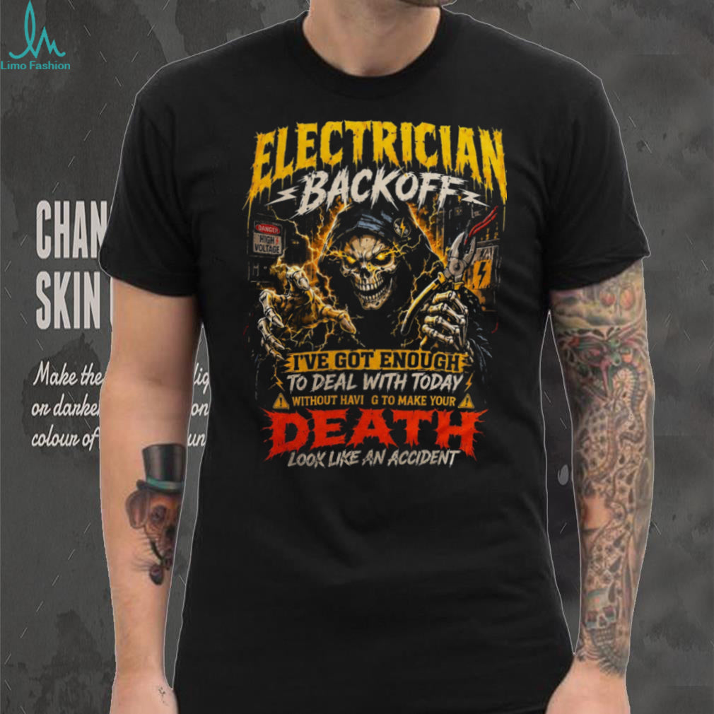 Electrician Skull High Voltage Danger Funny Shirt