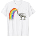 Elephant Spraying Rainbow T-shirt Baby Elephant Watercolor T-Shirt Made in USA Hoodie, Sweatshirt | PureTeeCo.com