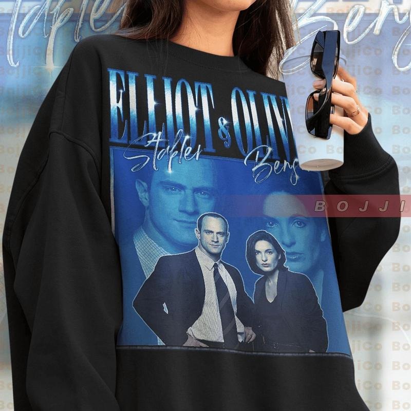 Elliot Stabler Olivia Benson Sweatshirt, Law And Order SVU Homage Retro 90'S Vintage Sweater, Elliot And Olivia, Law And...