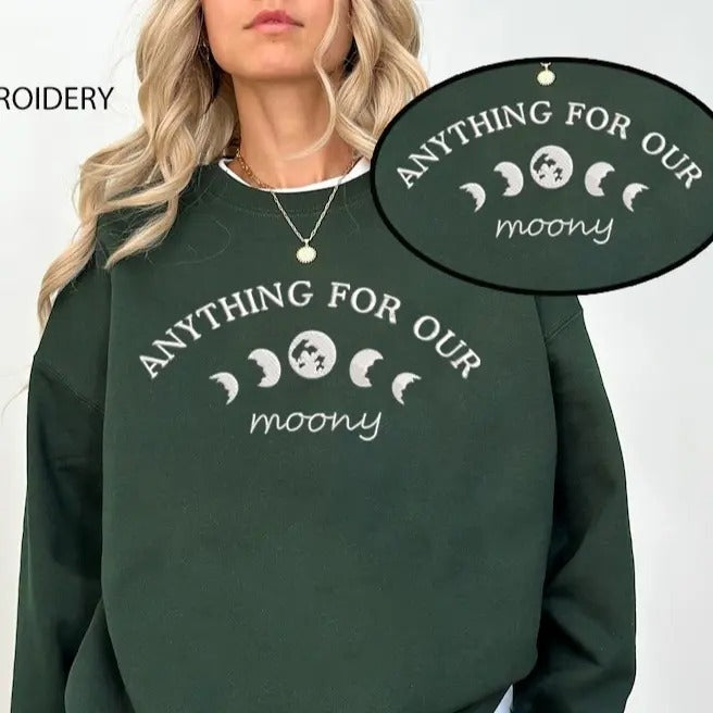 Embroidered Anything For Our Moony sweatshirt, Harry Fandom Unisex Sweatshirt, Marauders Sweater, Wizard Book Gift...