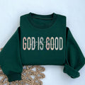 Embroidered GOD IS GOOD Sweatshirt | Christian Crewneck | Christian Sweatshirt | Faith Sweatshirt | Embroidered Crewneck...