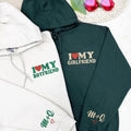 Embroidered I Love My Girlfriend Hoodie Sweatshirt, Couple Matching Hoodie, Personalized Couple Sweatshirts...
