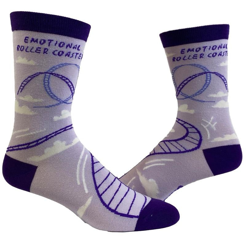 Emotional Roller Coaster Socks Funny Anxiety Crazy Graphic Novelty Footwear Funny Graphic Socks Comfortable Fitted...
