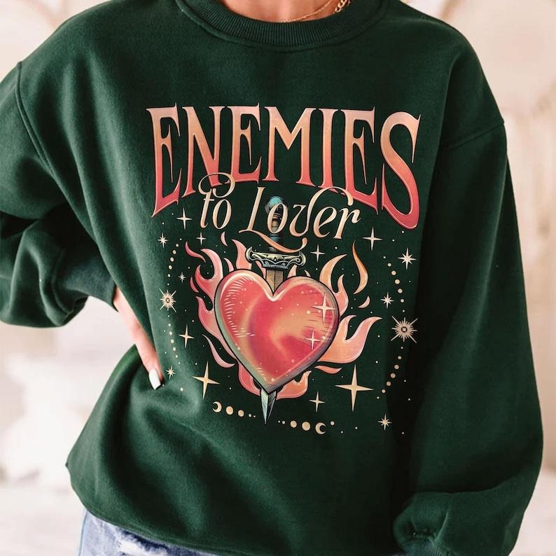 Enemies To Lovers Sweatshirt, Romantasy T Shirt, Dark Romance Reader, Book Club Hoodie, Gift For Book Lover | PureTeeCo.com