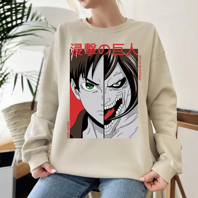 Eren Yeager 2 Form Anime Unisex T-Shirt, Sweatshirt, Hoodie | PureTeeCo.com