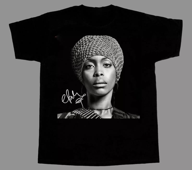 Erykah Badu Signature T-Shirt Short Sleeve Cotton Black Women Men Hoodie, Sweatshirt | PureTeeCo.com