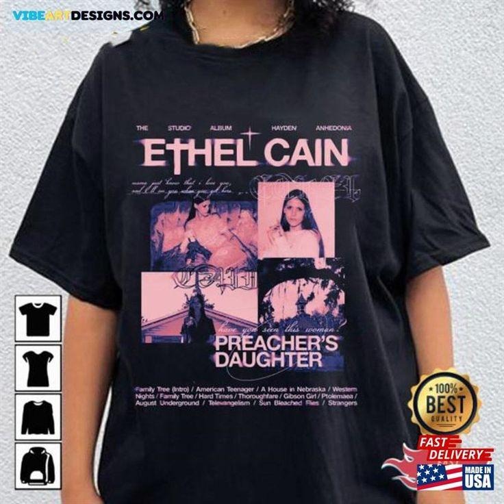 Ethel Cain Merch Album Tracklist Vintage T-Shirt American Singer Shirt Gift For Fan Hoodie, Sweatshirt | PureTeeCo.com