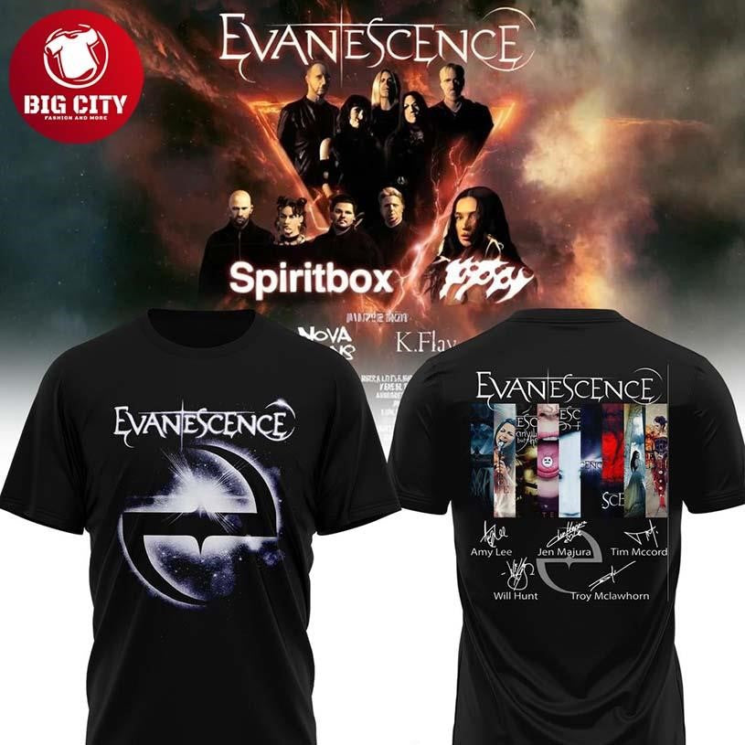 Evanescence 2026 World Tour North America Europe And UK Two Sided Shirt