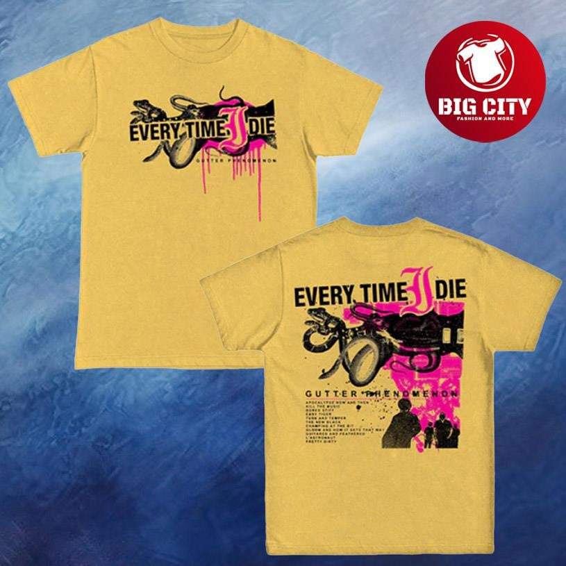 Every Time I Die Etid Merch Gutter Phenomenon Tracklist Two Sided Shirt