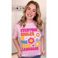 Everyone Smiles Tee - Colorful Positivity Vibes #EveryoneSmiles #PinkTee #AffirmationStyle Hoodie, Sweatshirt | PureTeeCo.com