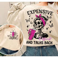 Expensive Difficult And Talks Back Sweatshirt Trendy Women Sweatshirt Faux Glitter Funny Women Hoodie Sarcastic Wife...