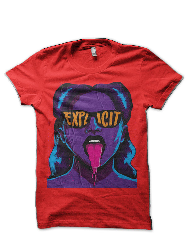 Explicit Red T-Shirt Hoodie, Sweatshirt | PureTeeCo.com