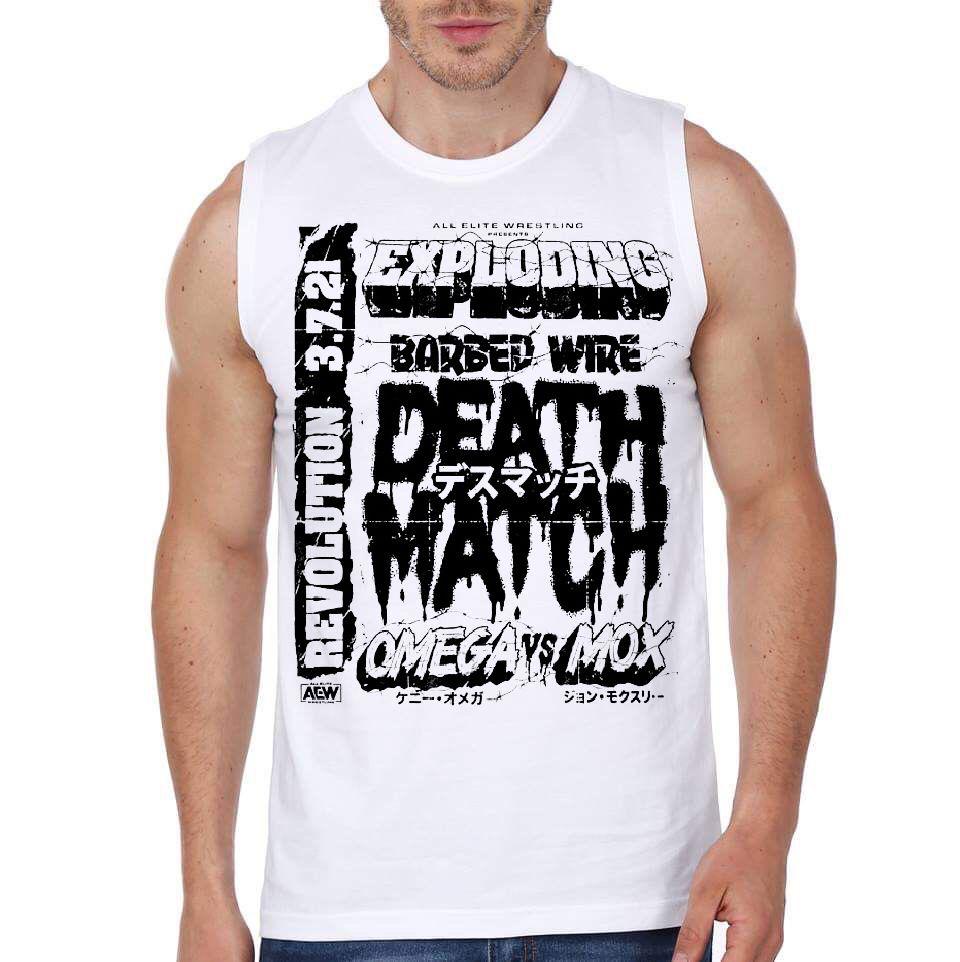 Exploding Barbed Wire Deathmatch Omega Vs Mox Sleeveless T-Shirts, Hoodie, Sweatshirt | PureTeeCo.com
