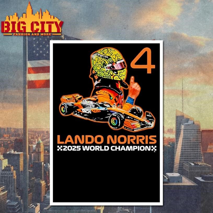 F1 Racing Lando Norris 2025 World Champion Fan Tribute Shirt