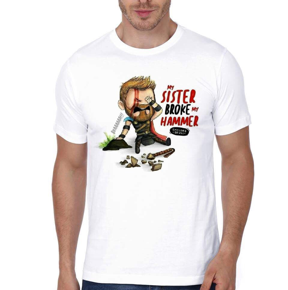 My Sister Broke My Hammer White T-Shirt Hoodie, Sweatshirt | PureTeeCo.com