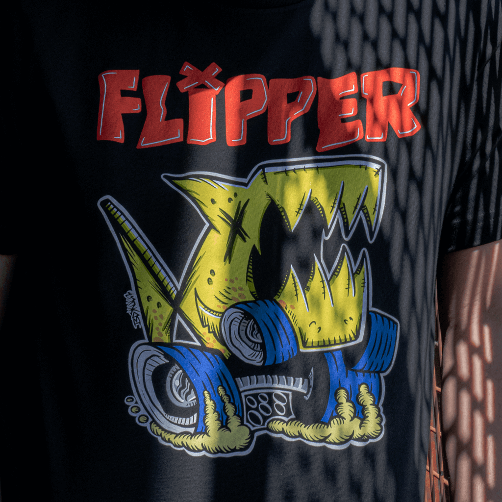 Flipper Monster Truck Tee Hoodie, Sweatshirt | PureTeeCo.com (Image 2)